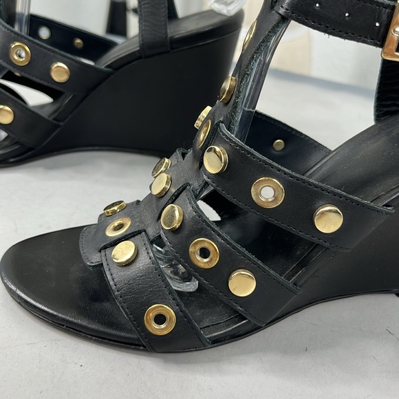 Sandro Grommet Wedge Gladiator Heels Sandals Studded - Picture 2 of 11